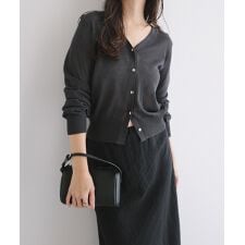 UVカット 接触冷感 Vネック シアー カーディガン