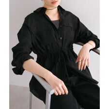 リネンブレンド シアー サファリシャツ