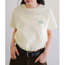 汗染み防止 ワンポイント ロゴ 刺繍 Tシャツ