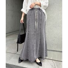 テンセル デニム ロング マーメイド スカート Freesia フリージア