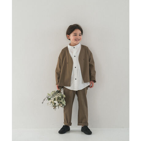 ノーカラージャケットセットアップ(リネン混) | リジェール(riziere  