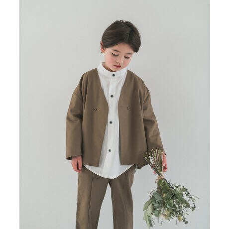 ノーカラージャケットセットアップ(リネン混) | リジェール(riziere  