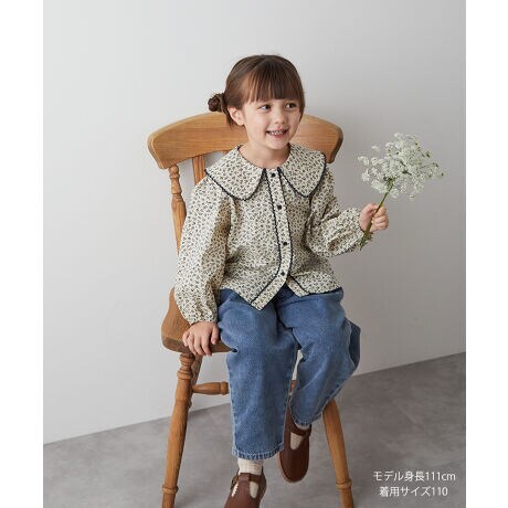 花柄 フリルブラウス＆ショートパンツ ふるし セットアップ 110サイズ  