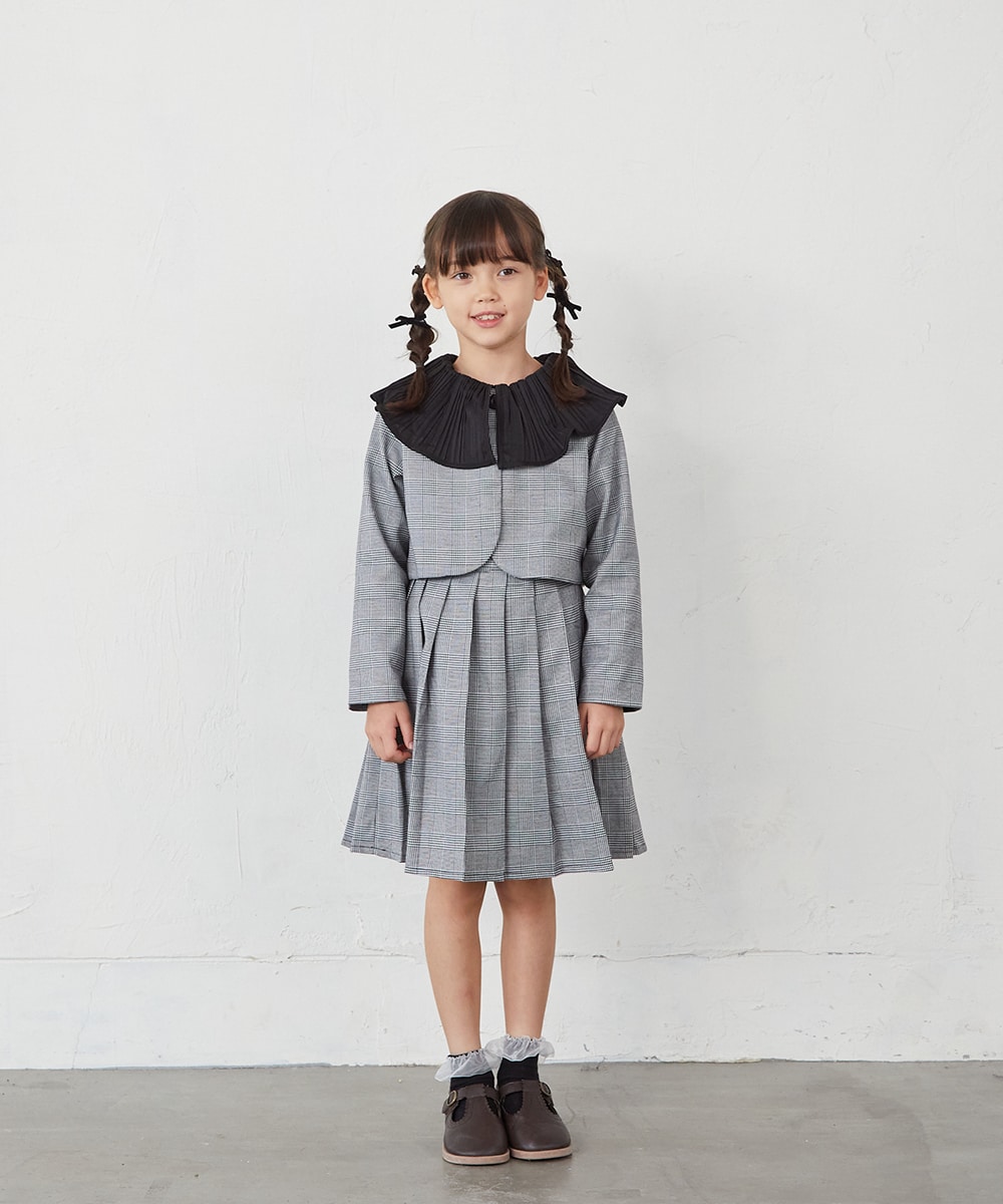 riziere リジュール　3点セット　セットアップ　シャツ　　130 グレー ノーカラージャケットセットアップ | リジェール(riziere