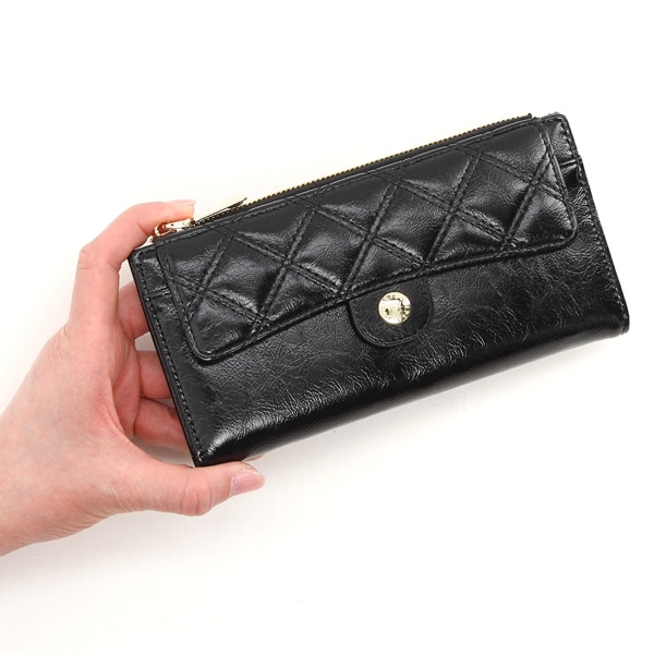ブラック 長財布 合成皮革 楽天市場】FUJITAKA ACCESSORIES L字ファスナー長財布 カード段