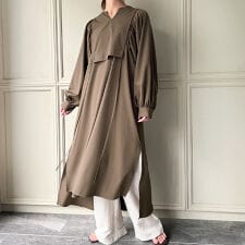 レイヤードシャツワンピース