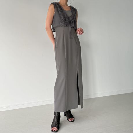 ジュノア　チュールビスチェ+キャミワンピース　セット