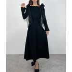 チュールリボンオフショルニットセミフレアワンピース | ジュノア 