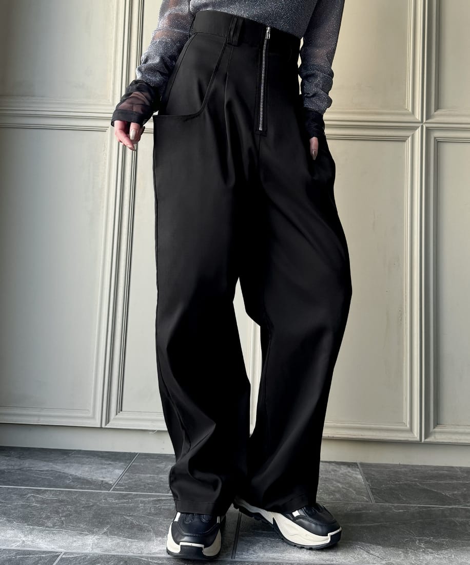 ビッグポケットデザインフロントジップパンツ | ジュノア(JUNOAH