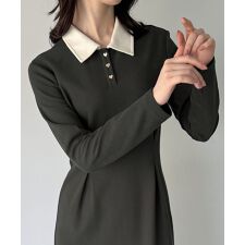 ジュノア(JUNOAH)のタックタイトポロシャツワンピース