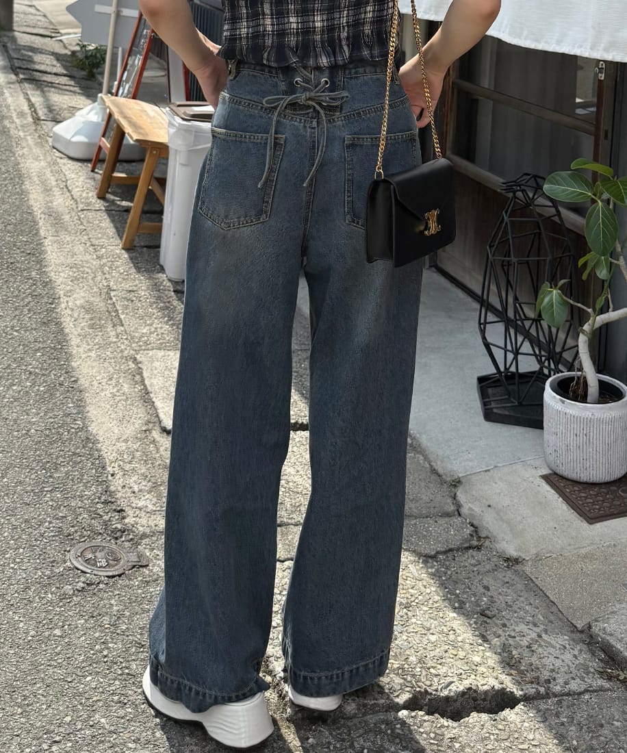 リボンルーズデニムパンツ | ジュノア(JUNOAH) | マルイウェブ