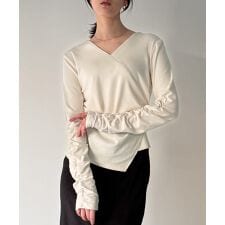 ジュノア(JUNOAH)の微起毛カシュクールドレープカットソー