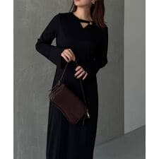 ジュノア(JUNOAH)のフレアスリーブIラインリブワンピース