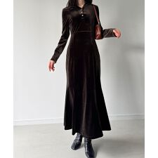 ジュノア(JUNOAH)のカットベロアポロマーメイドワンピース【ペチスカートセット】