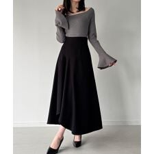 ジュノア(JUNOAH)のラッフルレースアップスカート(裏地なし)