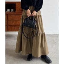 バイアス切替ティアードスカート