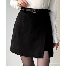 裏起毛コーデュロイミニスカート