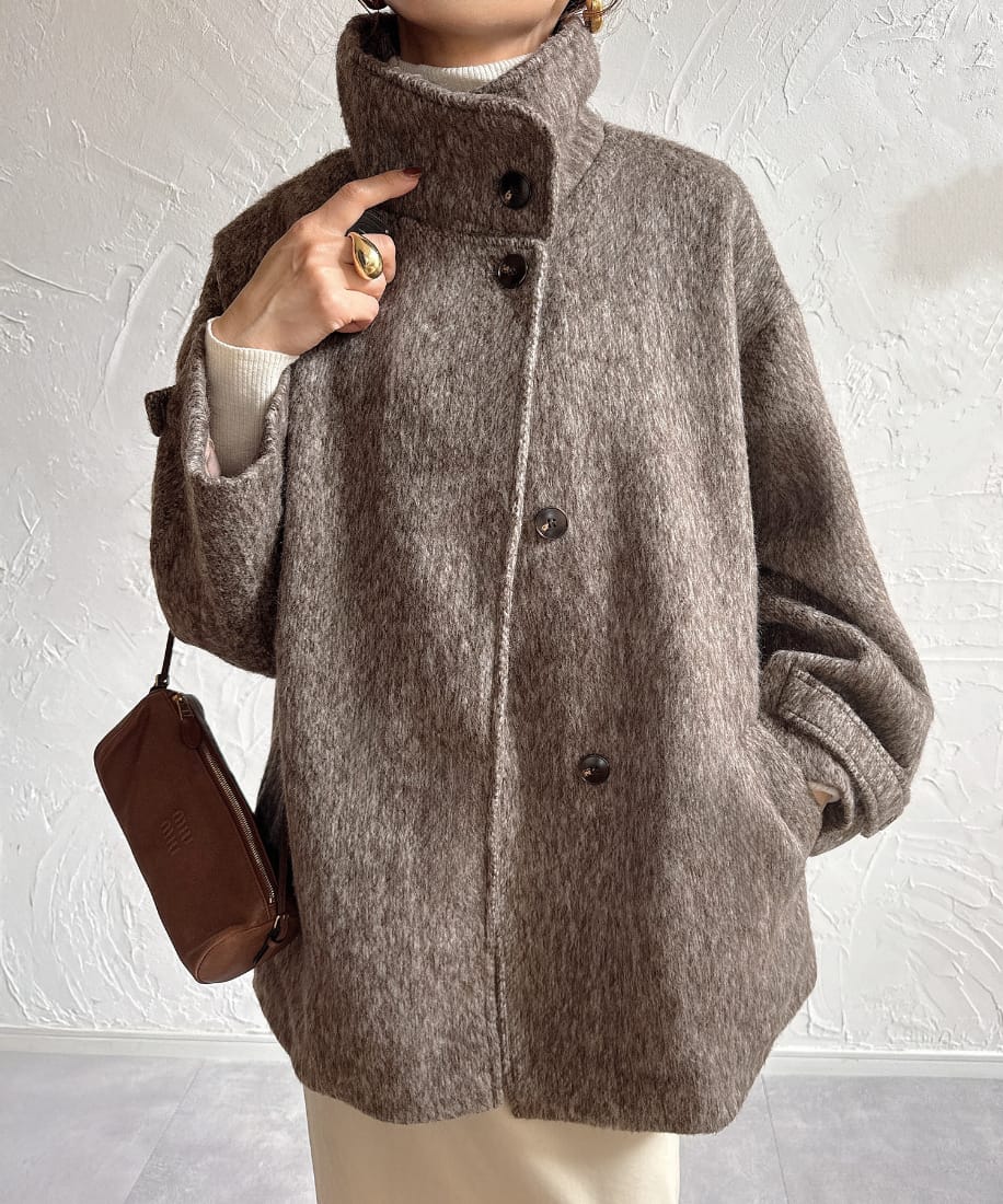 スタンドカラーシャギーコート | ジュノア(JUNOAH) | マルイウェブチャネル