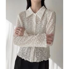 襟付きレースボレロ