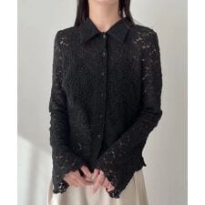 襟付きレースボレロ