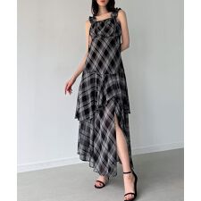 チェックキャミワンピース