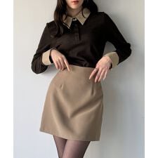 シャツカラーリブカットトップス | ジュノア(junoah) | マルイウェブ 