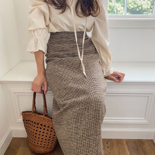 千鳥チェックタイトスカート