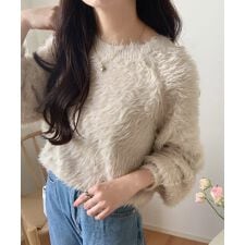 ラウアー(LAUIR)のバックリボンシャギーニット