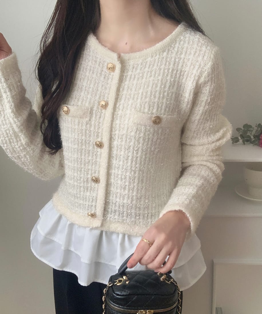 ラウアー（LAUIR）/ペプラムツイードニットトップス ペプラムツイードニットトップス | ラウアー(LAUIR) | マルイウェブ