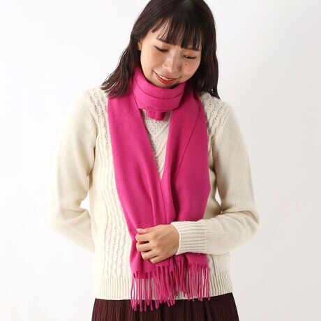 洗えるカシミヤ100％・カラバリ豊富！】FURLA ロゴ刺繍入り 無地  