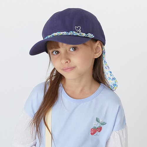 花柄フリル日よけ付きキャップ | ハッカキッズ&ベビー(hakka kids