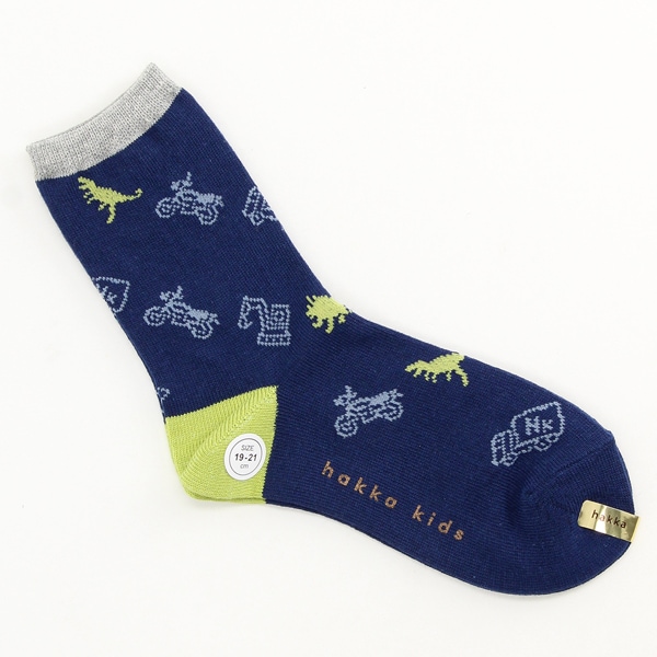 ジュニアサイズ］ツーリングダイナソー（恐竜）柄ソックス | ハッカ