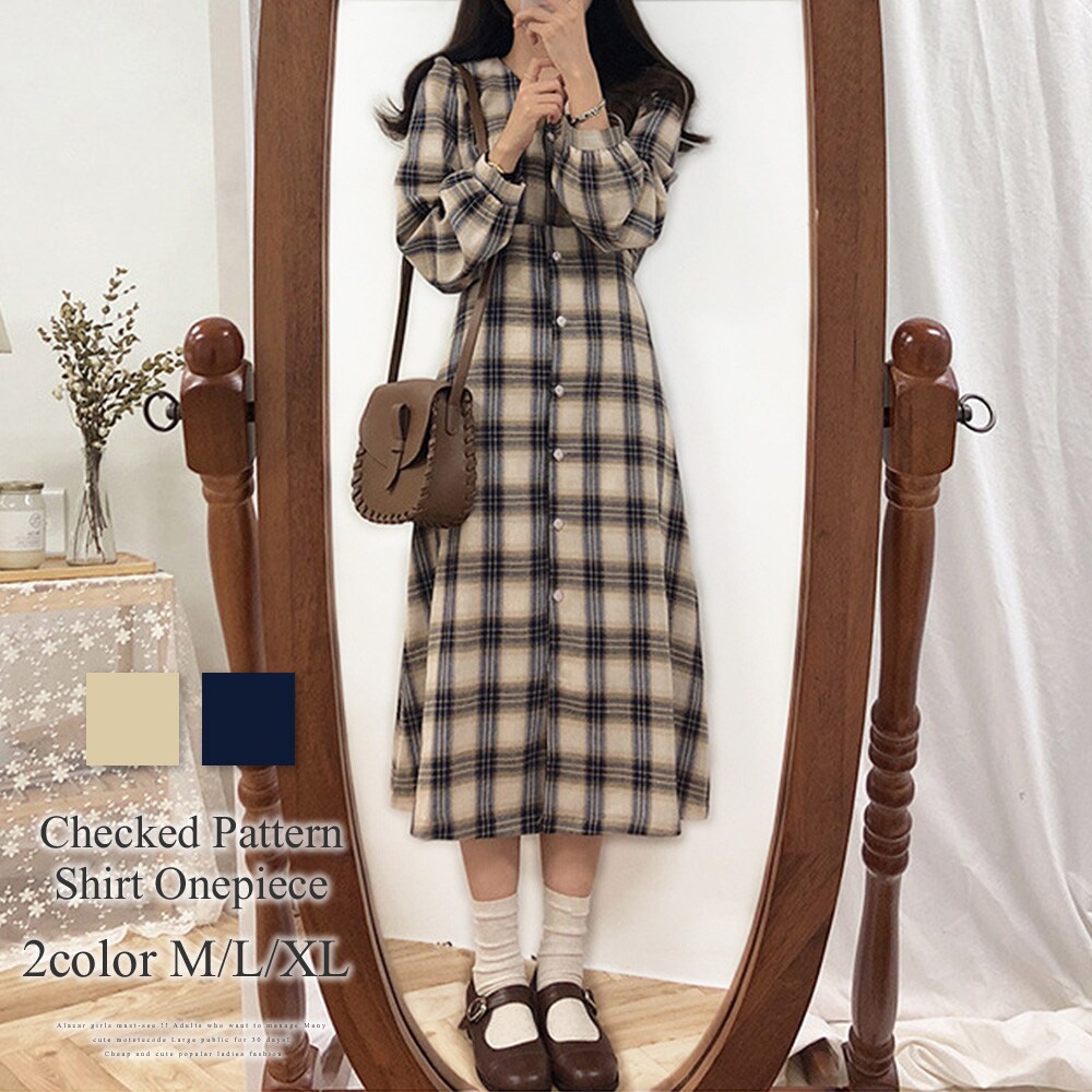 チェック柄　シャツワンピース チェック柄シャツワンピース | アミュレット(Amulet) | マルイウェブ
