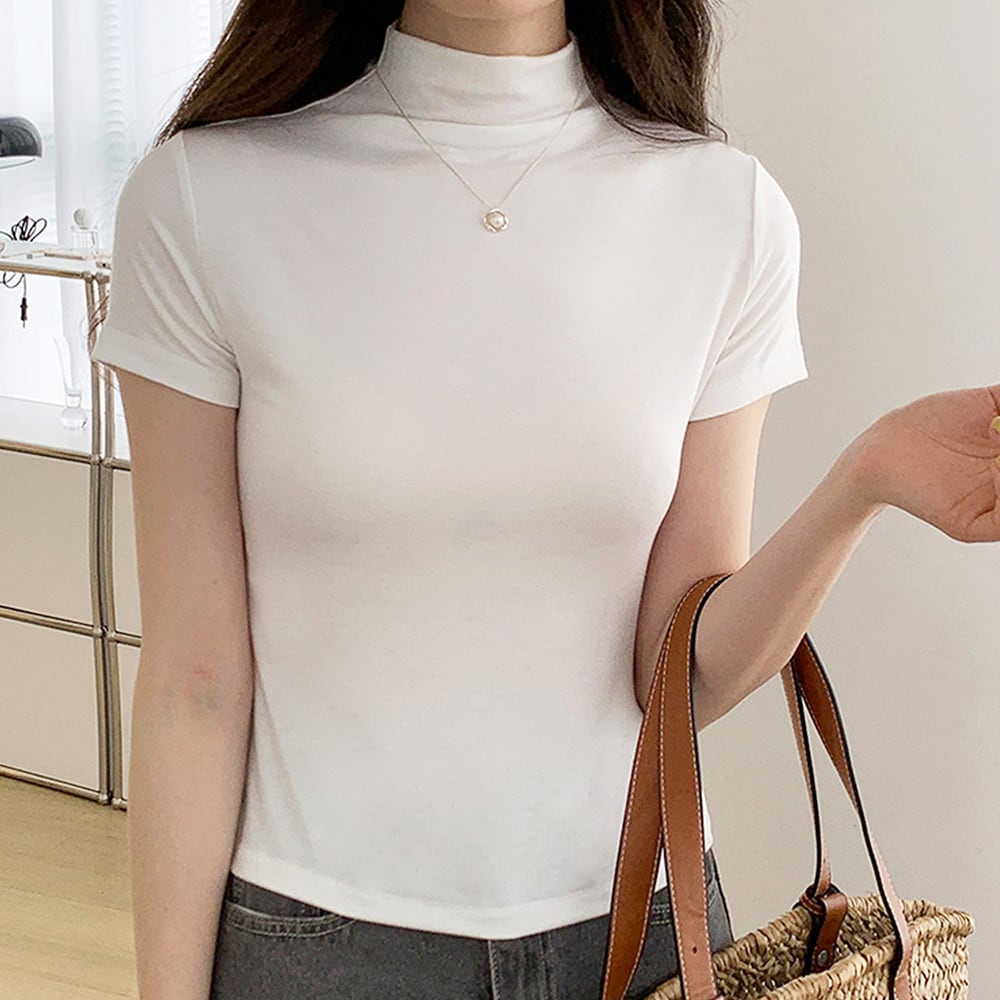 ハイネック半袖カットソー