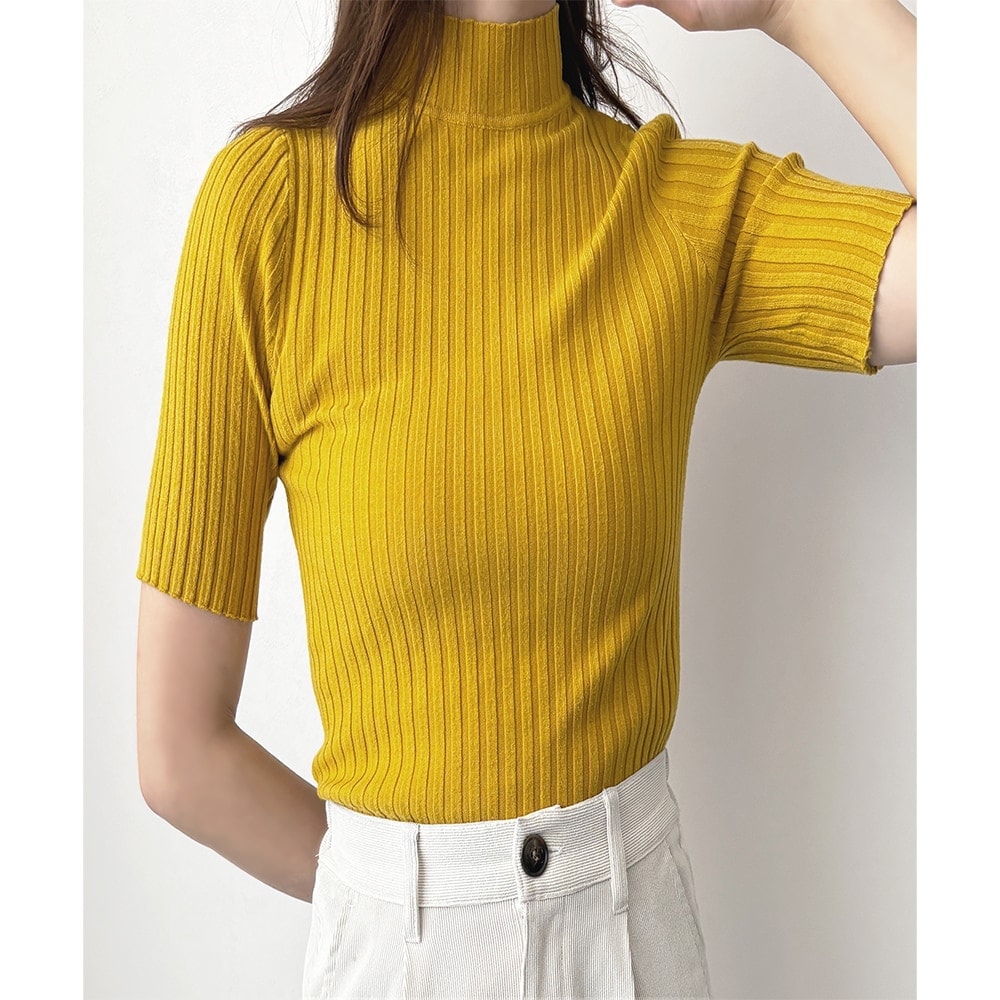エリン ELIN Cable cropped セーターニット 長袖 ウール 38 黄 イエロー /☆o0416 レディース エリン ELIN Cable cropped セーターニット 長袖 ウール 38 黄