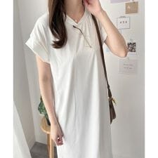 半袖ロングTシャツワンピース