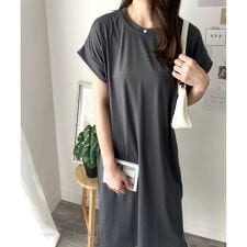 半袖ロングTシャツワンピース