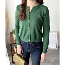 クルーネックニットカーディガン