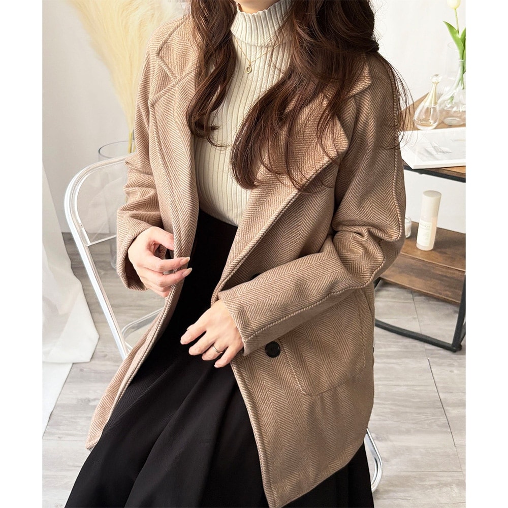 25AW新作】こなれ上品な雰囲気をまとう。フェイクウールロング丈