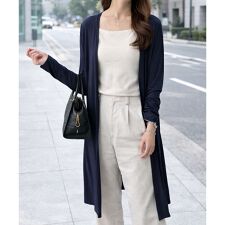 きれいめ薄手ロング丈カーディガン
