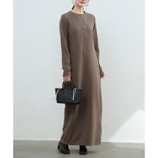 裏起毛ストレートロングワンピース