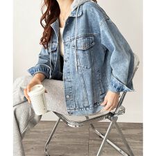 フード付きデニムライクジャケット