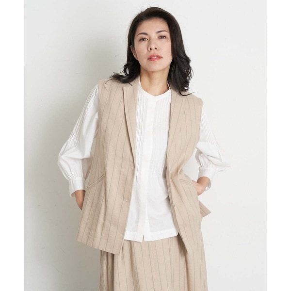 ES RECH / ジョルジュ・レッシュ [セットアップ対応]リネンへリンボンストライプジレ 楽天市場】[セットアップ対応]リネンへリンボンストライプジレ