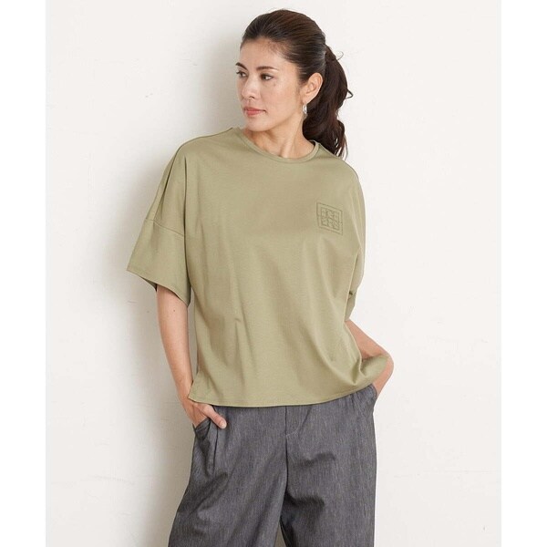 接触冷感]ドライコットンロゴ刺繍カットソー | ジョルジュ・レッシュ