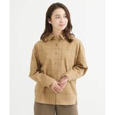 【小さいサイズ】ウーリッシュウィンドペンシャツブラウス/洗える