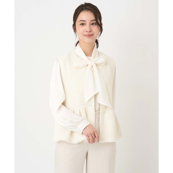 小さいサイズ】パール調釦デザインニットジレ/洗える | MK ミッシェル