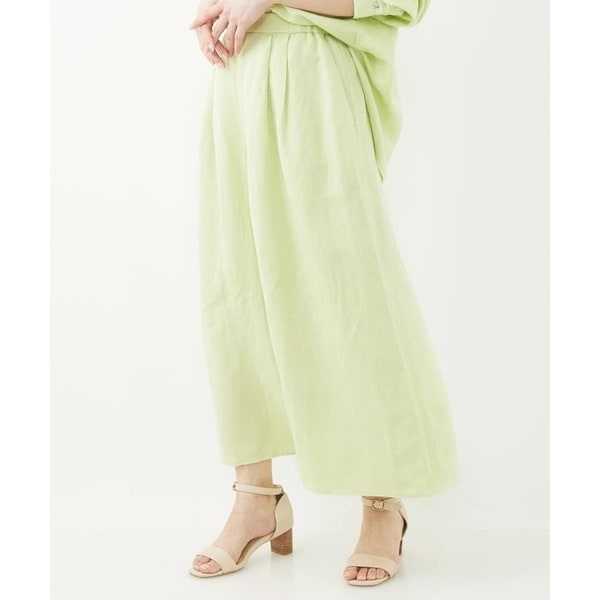 【小さいサイズ】リネン混ワイドパンツ/洗える