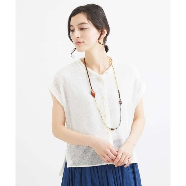 ジャンニ・ロ・ジュディチェ] 人気デザイン/日本製 リネンニットジレ