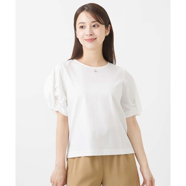 MK ミッシェルクラン（MK MICHEL  ）/【小さいサイズ】ツイストスリーブカットソー/洗える 小さいサイズ】ツイストスリーブカットソー/洗える | MK ミッシェル