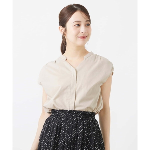 小さいサイズ]クルーネック TEEブラウス(接触冷感/セットアップ対応